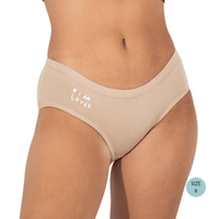 Powerpants Organic Cotton Brief in Almond - Affirmation is I am Loved