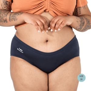 Powerpants Organic Cotton Brief Midnight, Size 20. Affirmation is I am blessed